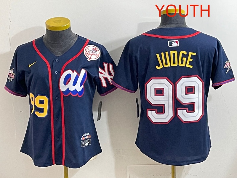 Youth 2025 New York Yankees 99 Judge dark Blue All star Nike MLB Jersey style 0016